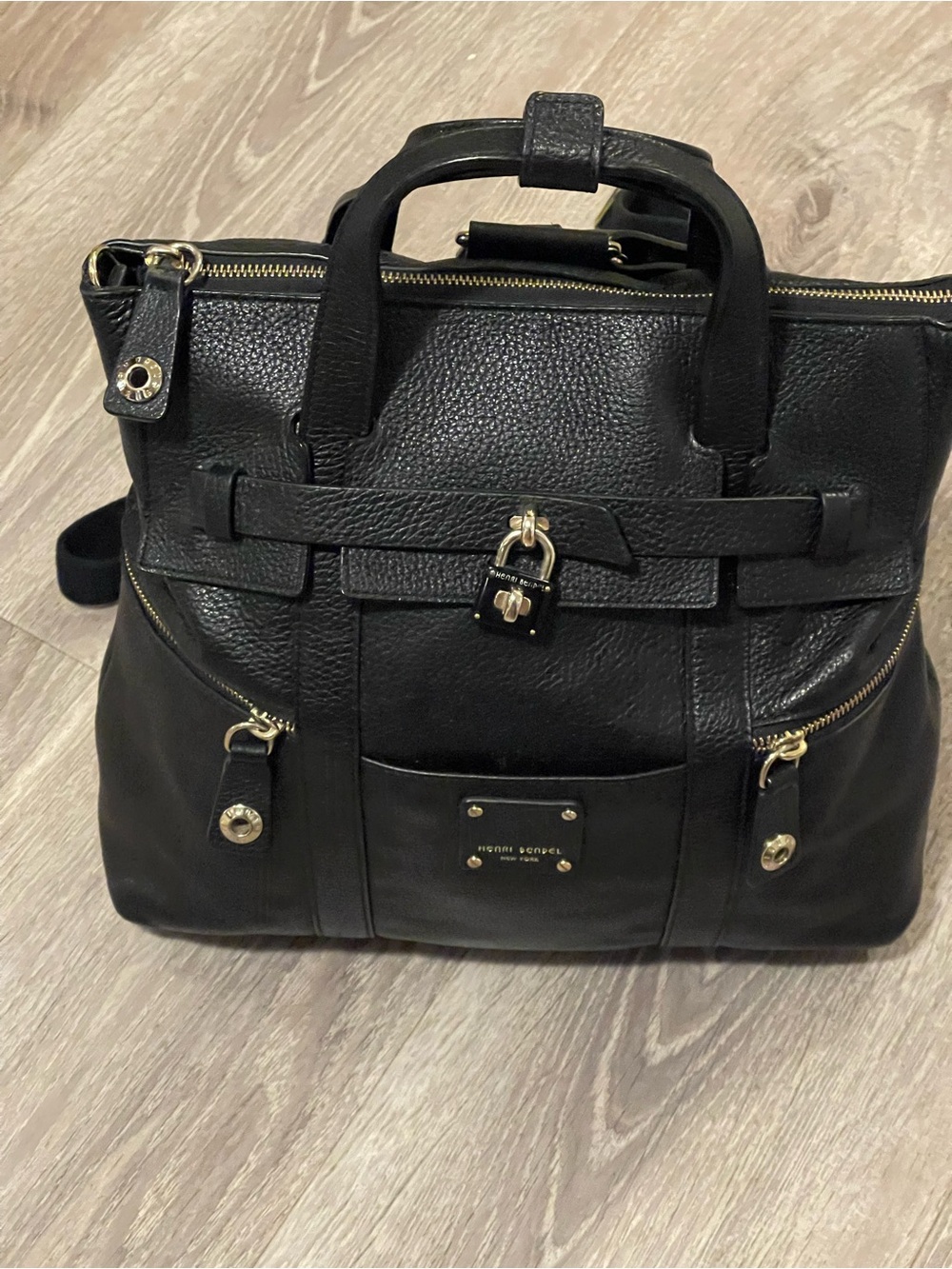 henri bendel Black Leather Convertible Top-Handle Backpack never used - Picture 2 of 16